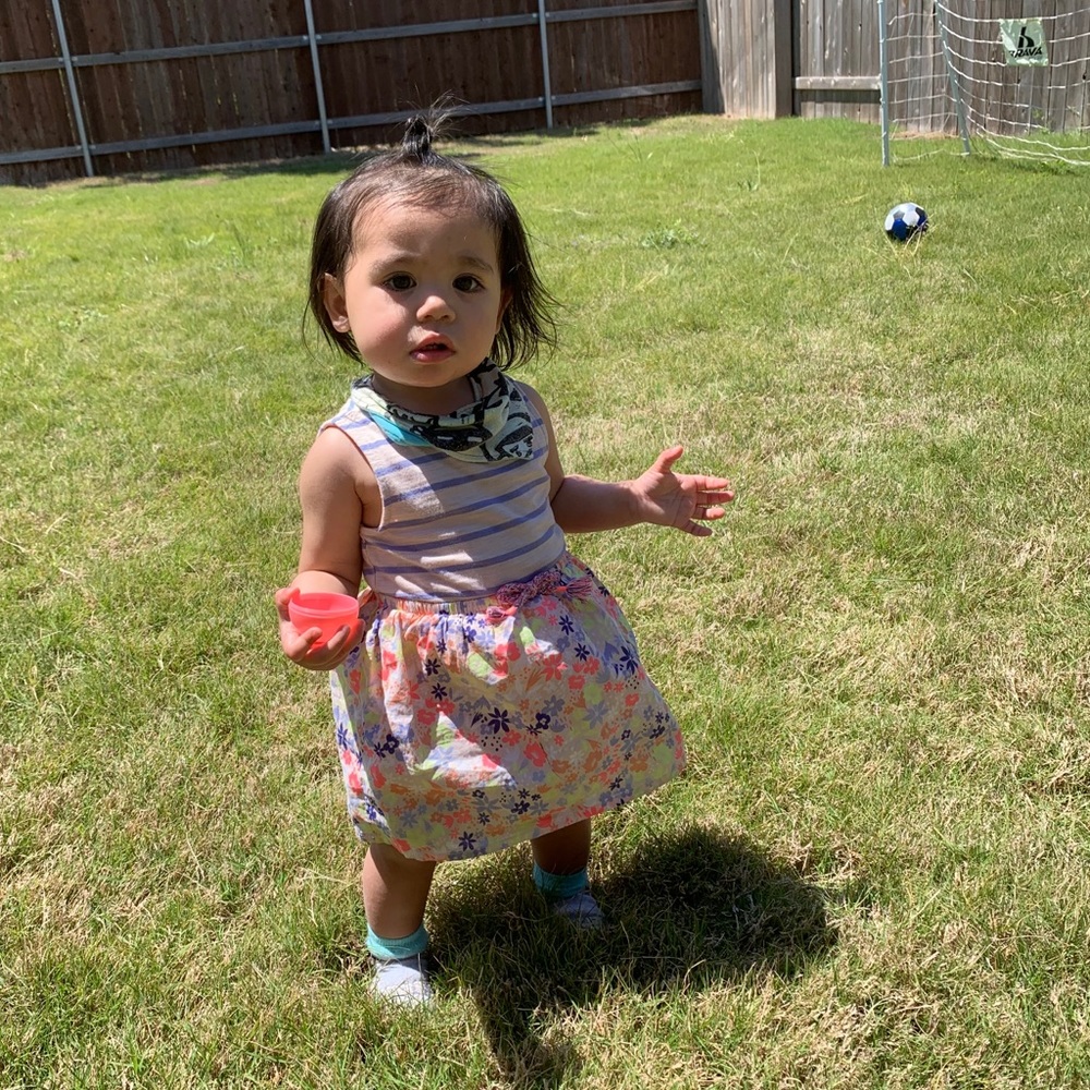 Cat & Jack Baby Infant Girls Striped Floral Dress